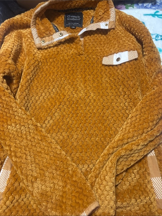 Simply Southern Sweaters - Simply Southern womens Plush Zip-Style Sweater in Mustard Gold